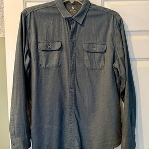 KUHL Men's Descender Flannel, Blue Button-Up Shirt